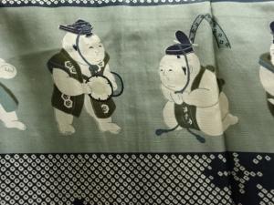 アンティーク　御所人形模様男物長襦袢